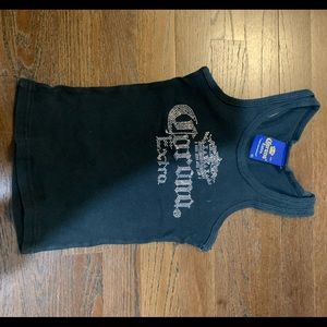 Corona rhinestone crop tank